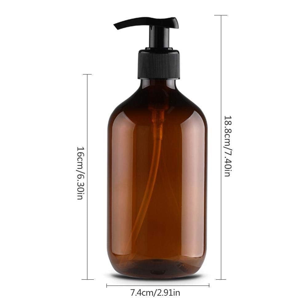 Plastikowe Butelki z Dozownikiem z pompką, 16,9 Uncji / 500 Ml Butelki z pompką Wielokrotnego Użytku do Szamponu Odżywka do Balsamu Mydło w Płynie, Butelka z Dozownikiem (Czerniawa zieleń)