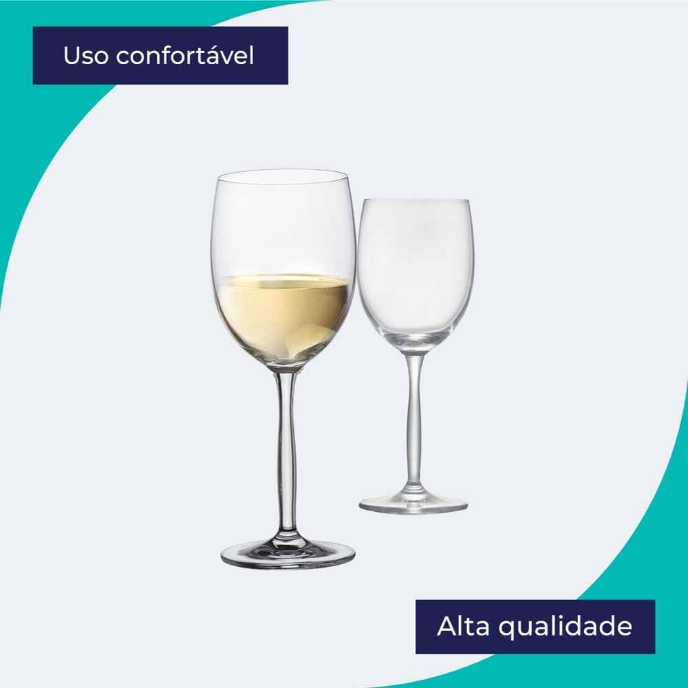 Ruvolo, Taça de Vinho Ritz de Cristal, Taça para Vinho Branco 6 Pcs, 335ml