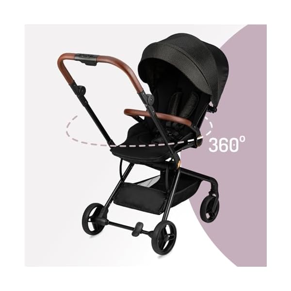 MoMi Kinderwagen ADELLE ab 6. Monat (bis 22 kg), klappbarer Buggy mit 360°-Sitz und 5-Punkt-Sicherheitsgurt, Einkaufskorb, mit Tragegriff zum Tragen nach dem Zusammenklappen – Bild 4