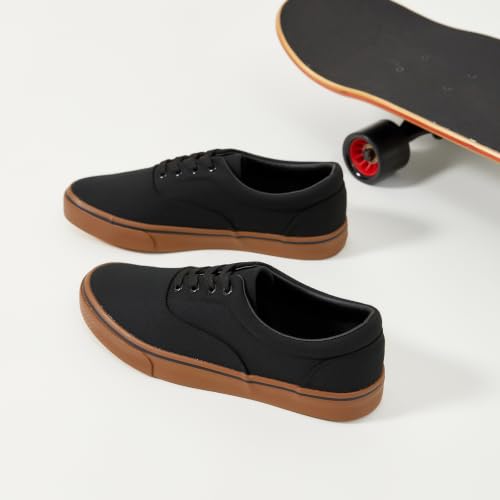Image of yageyan Men's Low Top Canvas Walking Shoes Lace-up Fashion Sneakers Casual