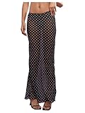Verdusa Women's Polka Dots Mesh Sheer Skirt Low Waist Maxi Skirts Black Large