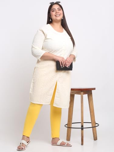 Image of Soft Cotton Ankle Lenght Solid Regular and Plus 35 Colours Leggings for Womens and Girls (Sizes :- M to 6XL)