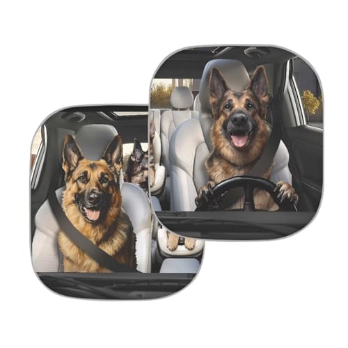 Image of Funny Sheepdog Car Windshield Sun Shade Folding Car Sun Shade for Front Window Heat and UV Rays Easy Storage Auto Interior Protector Universal Vehicle Accessories