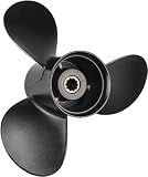 Qiclear 9.5 x11 P 48-896896A40 10 Spline Tooth Upgrade OEM Aluminum Boat Outboard Moto Propeller for Mercury Engines 25-30HP 3 Gearcase RH