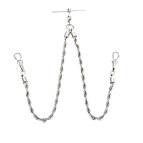 14'' T Bar DOUBLE ALBERT ROPE VEST WATCH Chain for Men in Stainless Steel