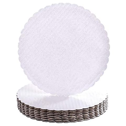 Whalen Packaging 9" White Scalloped Edge Cake Boards, 25 ct Cover