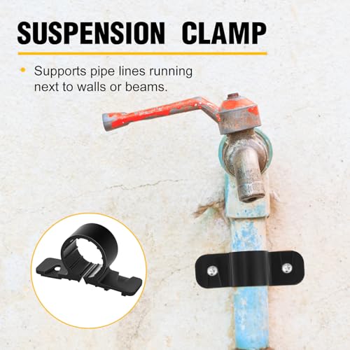 Image of Briwooody 50 Pack 3 /4 Inch Pipe Supports Suspension Clamp Pipe Clamps Pex Clamps for Pex, Copper, CPVC(Black)