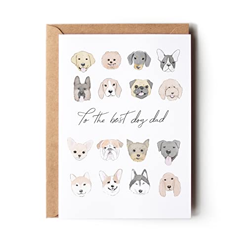 Dog Father's Day Card, Dog Dad Card, Card From Dog to Dad (Premium Quality, Handmade)