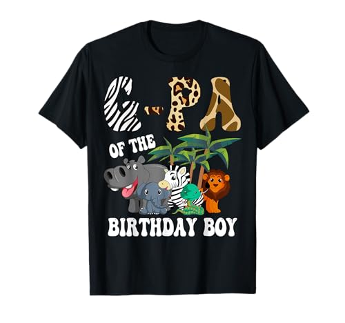 Celebración del safari de cumpleaños de G-Pa of the Birthday Boy Zoo Camiseta