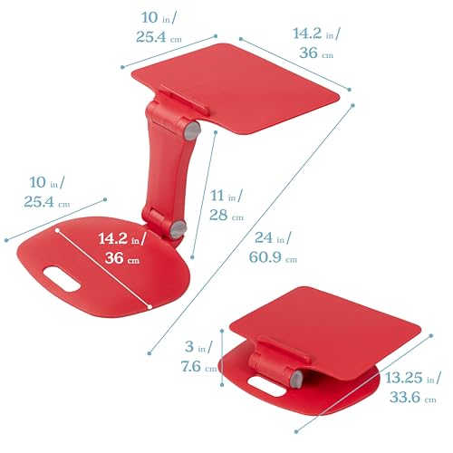 Image of ECR4Kids The Surf Folding Portable Lap Desk, Flexible Seating, Red