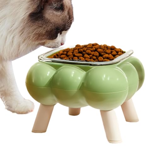 高さのある猫用食器 - 倒れにくいペットフィーダー | 滑り止め機能付きの持ち運び便利な猫用フードボウル