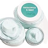 Eucalyptus and Mint Whipped Body Butter. Natural Lotion. Unisex. Summer Moisturizer