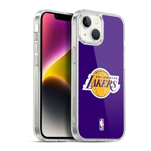 Head Case Designs sous Licence Officielle NBA Violet Los Angeles Lakers Logo Coque en Gel [Protection de Qualité Militaire] Compatible avec Apple iPhone 14