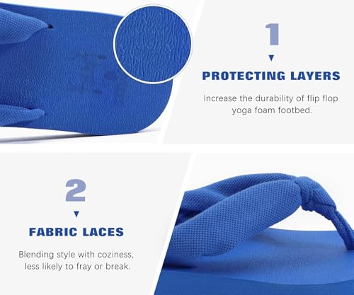 Image of KuaiLu Flip Flops for Women with Arch Support Summer Beach Thong Sandals | Comfortable Yoga Mat Walking Shoes Cushion Slip On Casual Outfits Indoor Outdoor