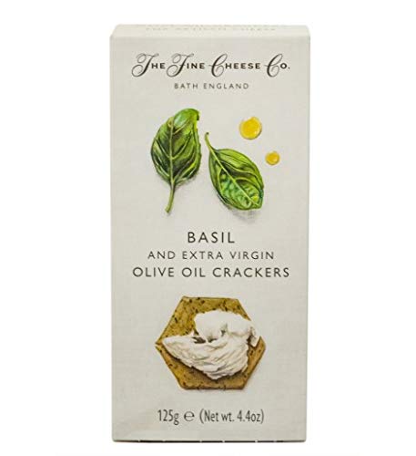The Fine Cheesse Co - Crackers de aceite de oliva virgen extra y albahaca 125 g - Caja de: 12 unidades