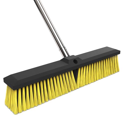 18 Inches Push Broom Outdoor with 65" Adjustable Handle, Heavy