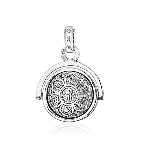 LOVECOM Women's Sterling Silver Pendants Necklaces Retro Charms Jewelry Religion Buddhist Six-Character Proverbs Gifts for Mother (Pendant)