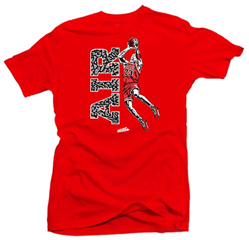 SNELOS Sneaker Outfit Graphic Tee for Men Soft Cotton Streetwear T Shirt Casual Top for Sneaker Lovers - (Air) Red | Small