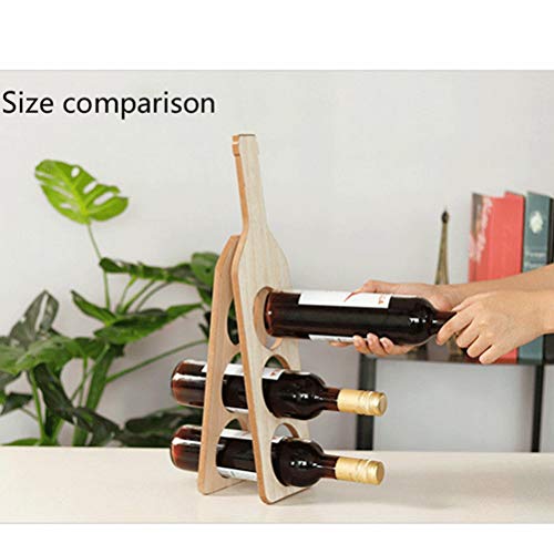 Soporte para botellas de vino de madera sólida y plegable miniatura 3