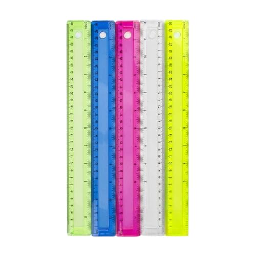 4PCS 12インチクリアルーラーストレートルーラーインチインチとセンチメートルダブルスケール描画数学