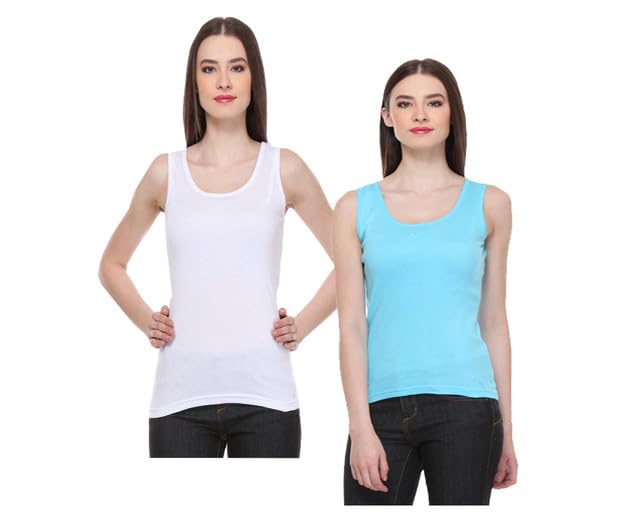 Women Stylish Cotton Slim Fit Solid Tank Tops (Pack of 2)-picture-52
