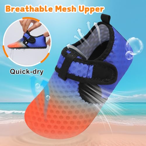 Image of LeIsfIt Kids Water Shoes Girls Boys Quick Dry Aqua Socks Breathable Swim Shoes Non-Slip Barefoot Socks for Beach Surf