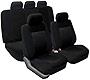 FH Group Car Seat Covers Full Set Black 3D Air Mesh - Universal Fit, Automotive Seat Covers, Low Back Front Seat Cover, Airbag Compatible, Split Bench Rear Seat, Washable Car Seat Cover for SUV, Sedan