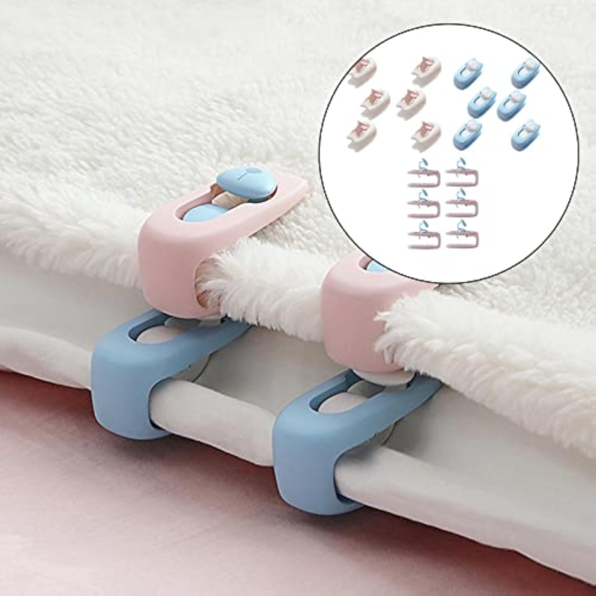 Duvet Cover Clips, Non-Slip Light Pink