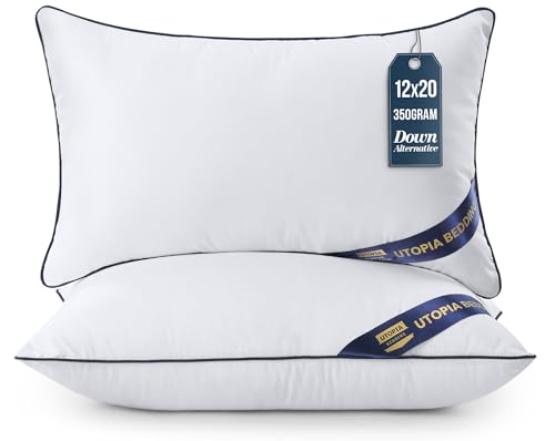Utopia Bedding Throw Pillow Inserts (Pack of 2, White), 12 x 20 Inches Decorative Indoor Pillows for Sofa, Bed, Couch, Cushion Sham Stuffer