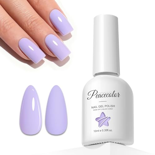 PEACECOLOR Vernis Semi Permanent Couleur Lavande, Vernis à Ongles Gel Semi Permanent Soak-Off UV/LED Nail Art Manicure Salon DIY at Home, 10ML