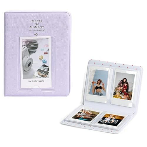 Image of ZENKO 64 Pockets Photo Album for Fujifilm Instant Mini 13 /12 /11 /9 /8 /SE /41 /99 /Evo /Liplay Instant Camera /Mini Link Printer, Polaroid Snap Touch Mint Zip Instant Camera Printer- Lilac Purple