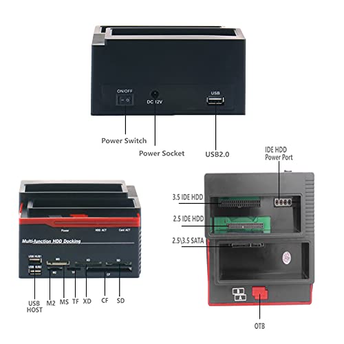 Caddy externo para discos SATA/IDE USB 2.0 Dual-Bay miniatura 5