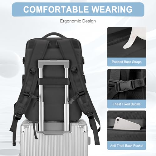Large Travel Backpack for Women Men, Waterproof Carry on Backpack for Flight Approved, Personal Item Luggage Backpacks with Shoce Compartment, Tiktok Backpacks4