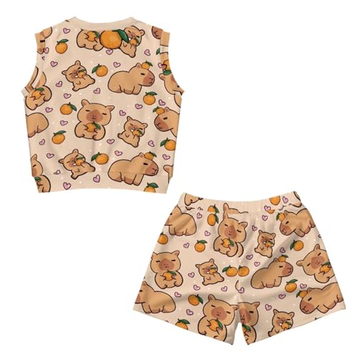 Girls 2-Piece Sleeveless Set Comfort Breathable Shorts & Tank Top Playground to Party Outfit2