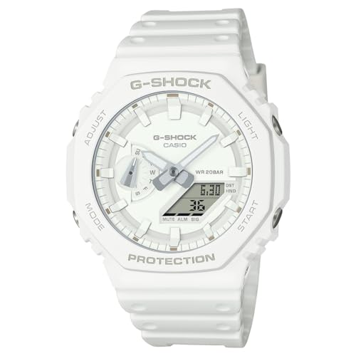 Casio G-Shock GA-2100-7A7DR White Analog-Digital Dial White Resin Strap Men's Watch Shock and 200M Water Resistant G1522