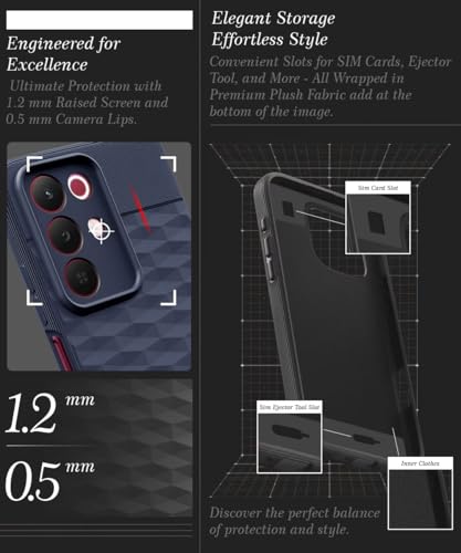 Image of WOW IMAGINE Back Cover for Realme Narzo 90X 5G / Realme C85 5G / Realme 15X 5G with Hexa Cube Design | Rubberised Case | Inner Velvet Fabric | Silicone Flexible Mobile Case | Camera Protection - Blue