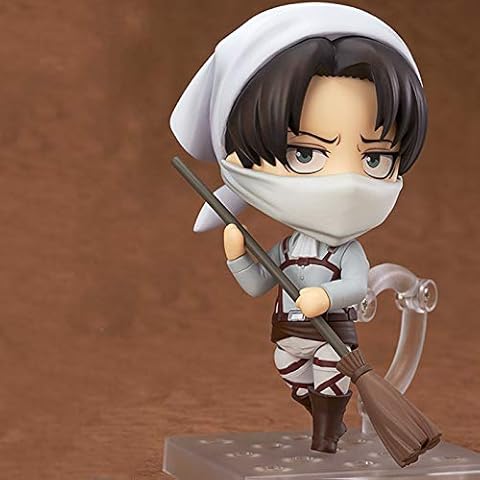 MENGYUE Anime Cartoon Figure Toy Model,Anime Figure Attack On Titan Eren Jaeger 375 Levi Ackerman 390 417 Cute Pvc Toys Action Figma Model Levi Cleaning Ver. Doll Gift Cover