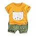 Produktbild Alwayswin Baby Kinder Jungen Casual Outfits Set Cartoon Hund Tops Kurze Hosen Bequem Chic Babykleidung Sommer Frisch Süß T-Shirt + Shorts Mit Tasche Outdoor Kleidung(6M-24M)