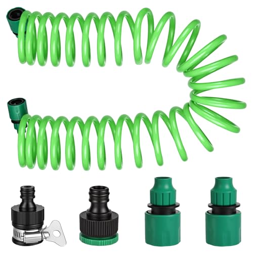 XCDMJ Manguera de jardín flexible, manguera en espiral de 7,5 m, juego completo para ducha de jardín, manguera extensible para riego de jardín, mascotas, lavado de coche, jardinería (7,5 m)