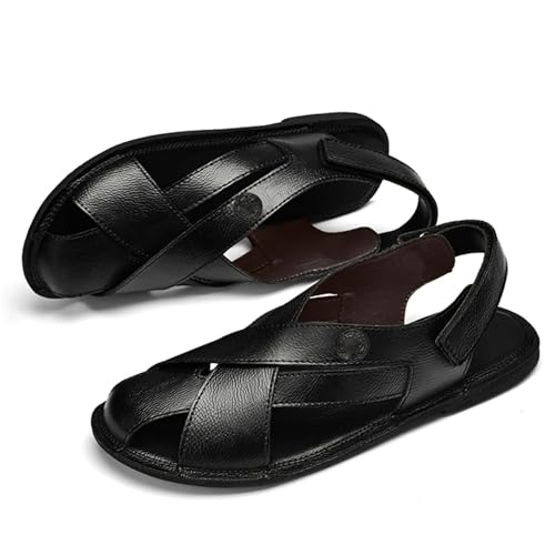 Men Genuine Leather Flat Sandals Open Shoes Casual Summer Breathable Big Size Sandals3