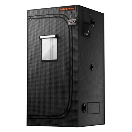 Spider Farmer 100x100x200cm Growzelt 2026 Neues Grow Tent Inklusive Controller-Lanyard erweitertem Sichtfenster & robustem 1680D Oxford-Mylargewebe für Indoor-Hydrokulturen mit SE3000/G3000