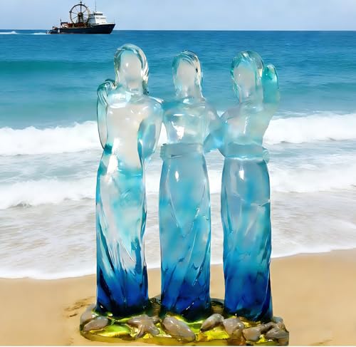 Figurilla Tres Hermanas de Vidrio de Mar, 5 pulgadas miniatura 1