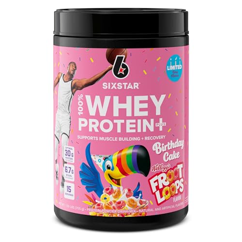 Image of Six Star Whey Protein Powder Plus | Muscle Building & Recovery Plus Immune Support | Muscle Builder for Men & Women | Kellogg's Froot Loops Birthday Cake Flavor | 1.5lb
