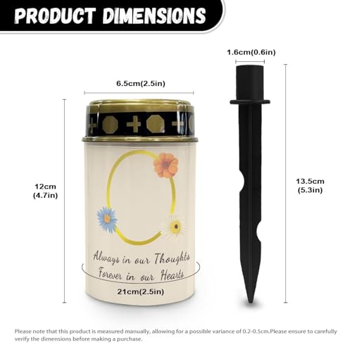 Image of Personalized Photo Candle Solar Power Grave Lights for Cemetery Waterproof LED Candles Lantern Gravesite Decorations Cemetery Outdoor Memorial Flameless Candles
