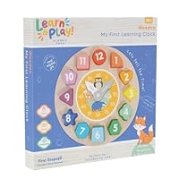 YöL Wooden Learning Clock Toy for Kids – Educational Shape & Number Recognition Puzzle with Rotating Hands – Style Learning Toy for Fine Motor Skills, Colour Matching Suitable for Ages 36m+