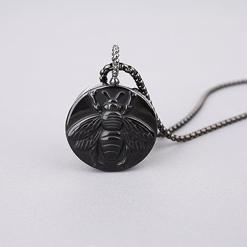 COAI Black Obsidian Necklace for Men Women, Bee Pendant Crystal Necklace4