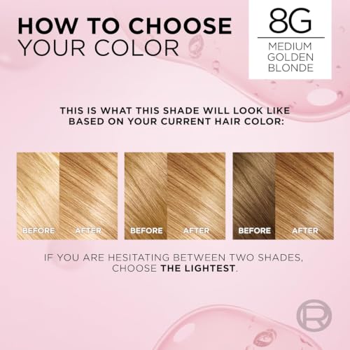Image of L'Oreal Paris Excellence Creme Haircolor, Medium Golden Blonde [8G] (Warmer) 1ea (Pack of 3)