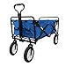 Produktbild aofunny Bollerwagen, Bollerwagen Faltbar mit Universalrädern Outdoor-Klappwagen mit 250 lbs Kapazität für Strand Garten Transport Bollerwagen geeignet für alle Terrain (Blau)
