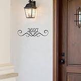 Jeclist Personalized Metal House Number Sign, Custom Outside Modern Address Numbers and Street Name, Wall Art Decor House Numbers, Unique Handmade Gift for New Home Housewarming Gift, Style 3(18