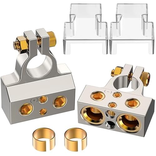 SUNMORN Battery Terminal Connectors, 0/2/4/6/8/10 AWG, Zinc Alloy